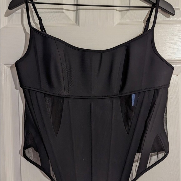 Mugler x H&M Mesh-paneled Corset Top - Picture 2 of 3